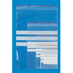5 sachets plastique zip avec bandes blanches, 5 formats différentes